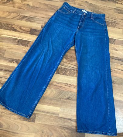 Jeanshose von Bershka Denim blau Grösse 44 90s Wide