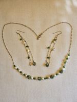Set aus Kette und Ohrhänger, Sterling Silber + echte Perlen