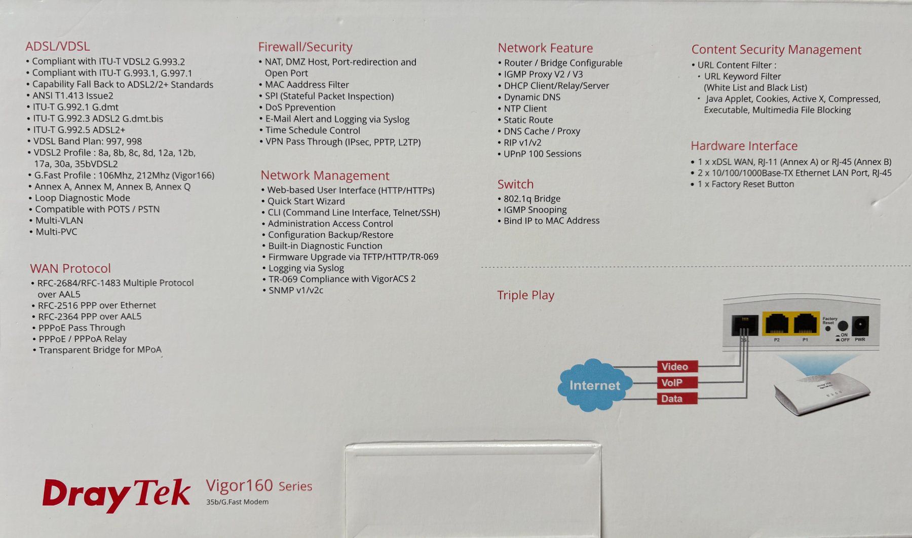 Draytek Modem & Router: DrayTek Vigor 165 Modem ADSL Annex A – Usato da Aarau venduto da louener1 2