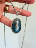 Collier avec pendentif en labradorite véritable
