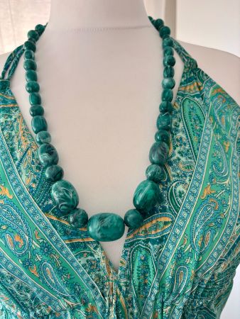 Seide Maxikleid Paisley grün/ esmeralda NEU
