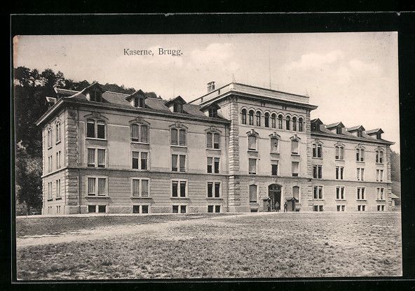 Ansichtskarten: AK Brugg, Kaserne, 1911 – Gebraucht aus Berlin von bartko-reher
