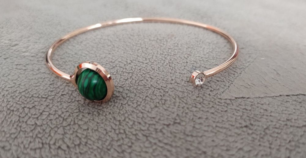 Bracelet Vintage En Métal Argenté Rosé - Style Années 80 - Occasion