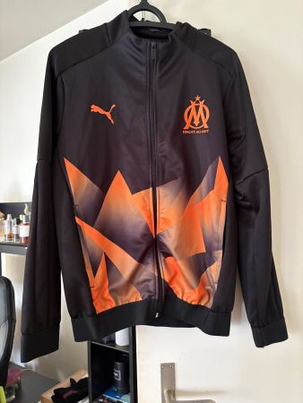 Veste Puma OM Droit au But noire orange taille S