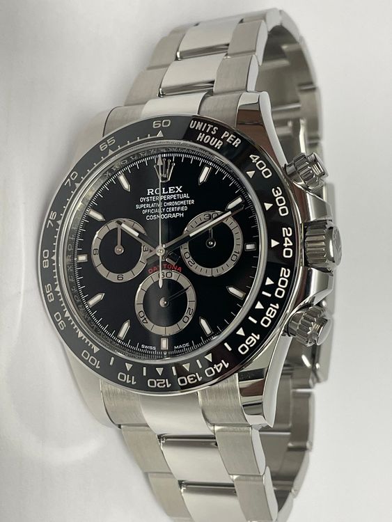 Rolex Daytona Stahl Schwarz Neu 05/2025 ungetragen full set