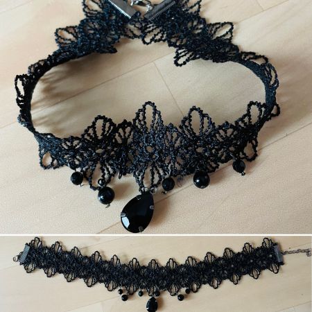 Handmade Gothic lace necklace