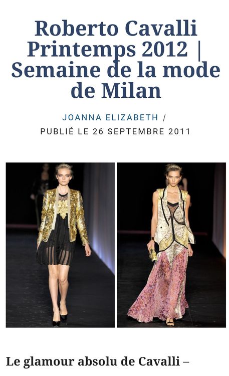 Roberto Cavalli Ensembles & Tailleurs: Ensemble de défilé Roberto Cavalli 2012 – D'occasion à Chêne-Bourg par chsandra34 9