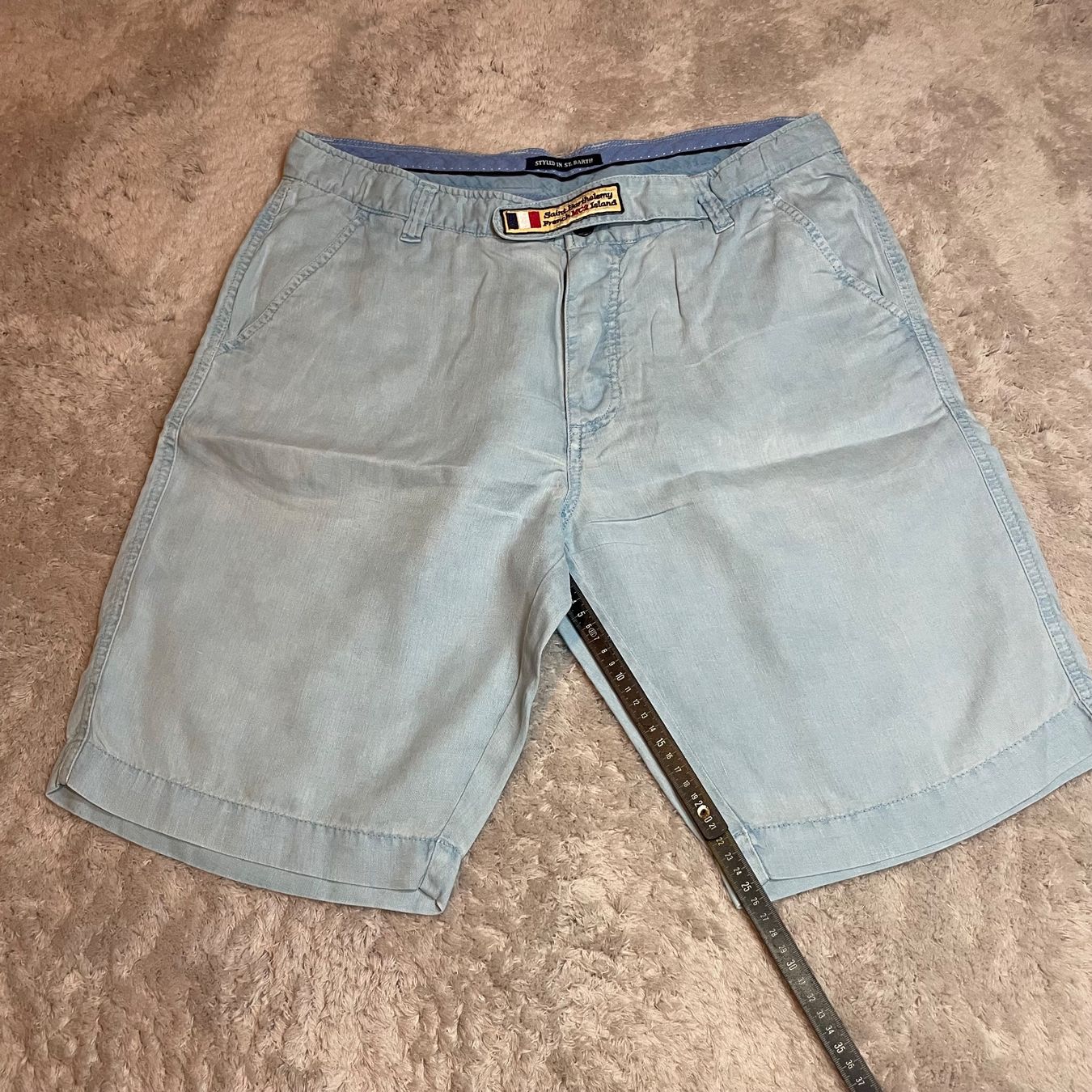 MC2 Saint Barth Pantaloni: MC2 Saint Barth Leinen Shorts Hellblau Gr. 52 Luxus – Usato da Bubikon venduto da SwissSecondLife 1