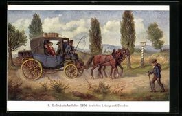 Lohnkutscherfahrt 1836 zwischen Leipzig 