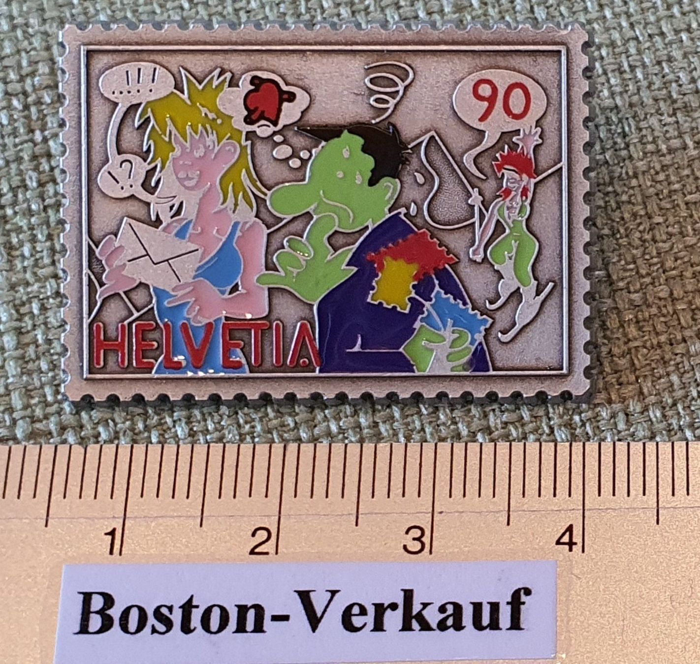 Spille: A762 - Pin Helvetia Briefmarke Comic – Usato da Reinach BL venduto da Boston-Verkauf 2