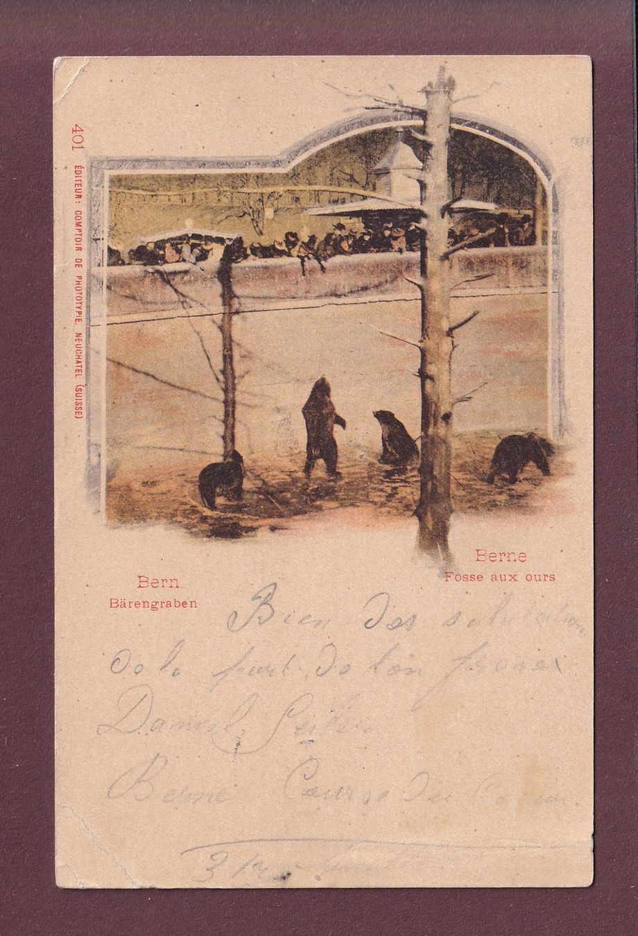 Cartoline postali: BERN - Bärengraben - 1899 CPN // Eckbüge // – Usato da Pully venduto da nicecards