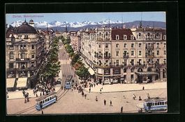 Zürich, Bahnhofstrasse aus der Vogelsch