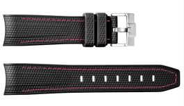 Omega X Swatch Armband schwarz Moonswatch 20mm Naht Darkpink