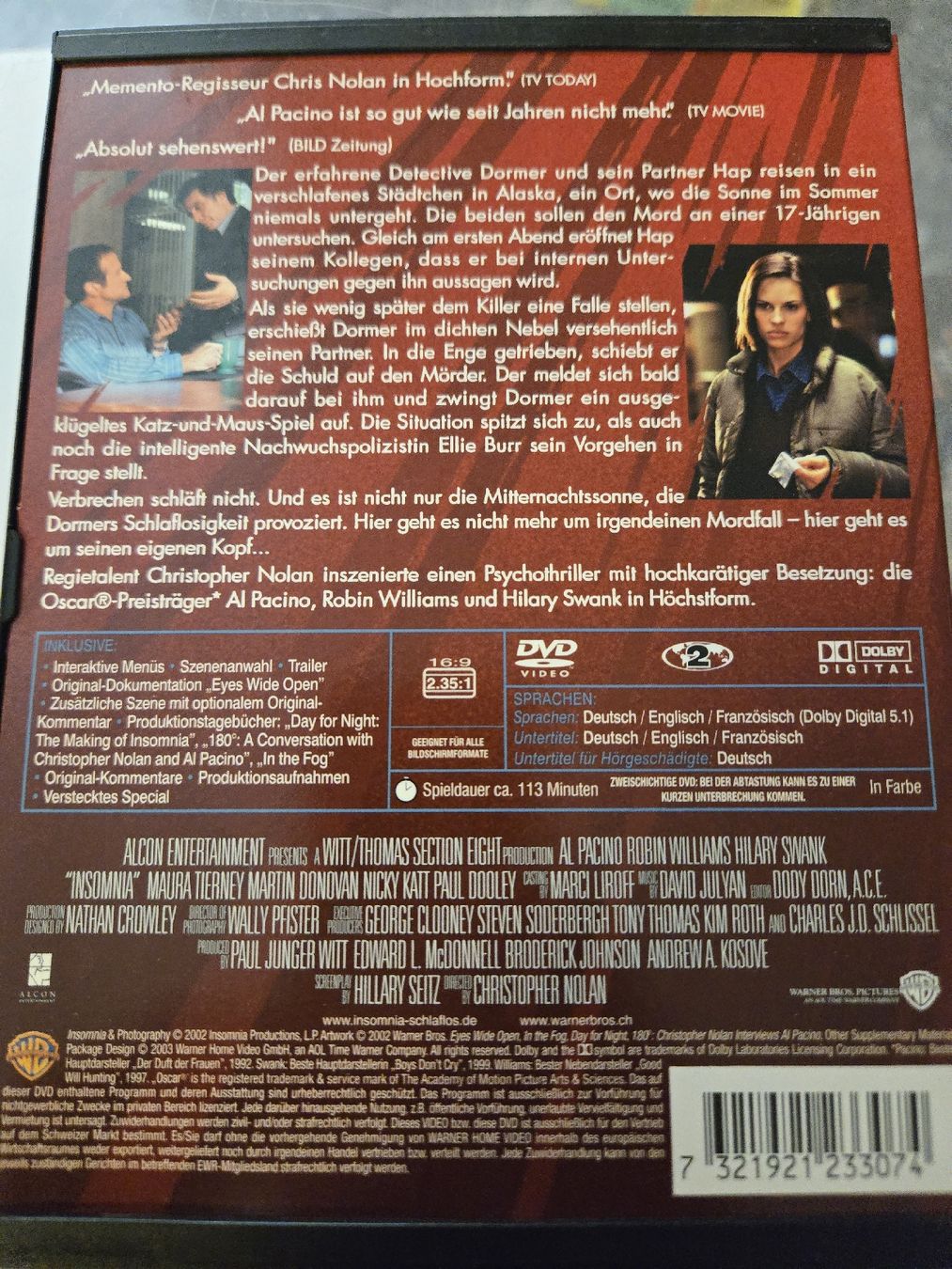 Tutti i DVDs: Insomnia - Schlaflos DVD – Usato da Bussigny venduto da Kfdlt 1