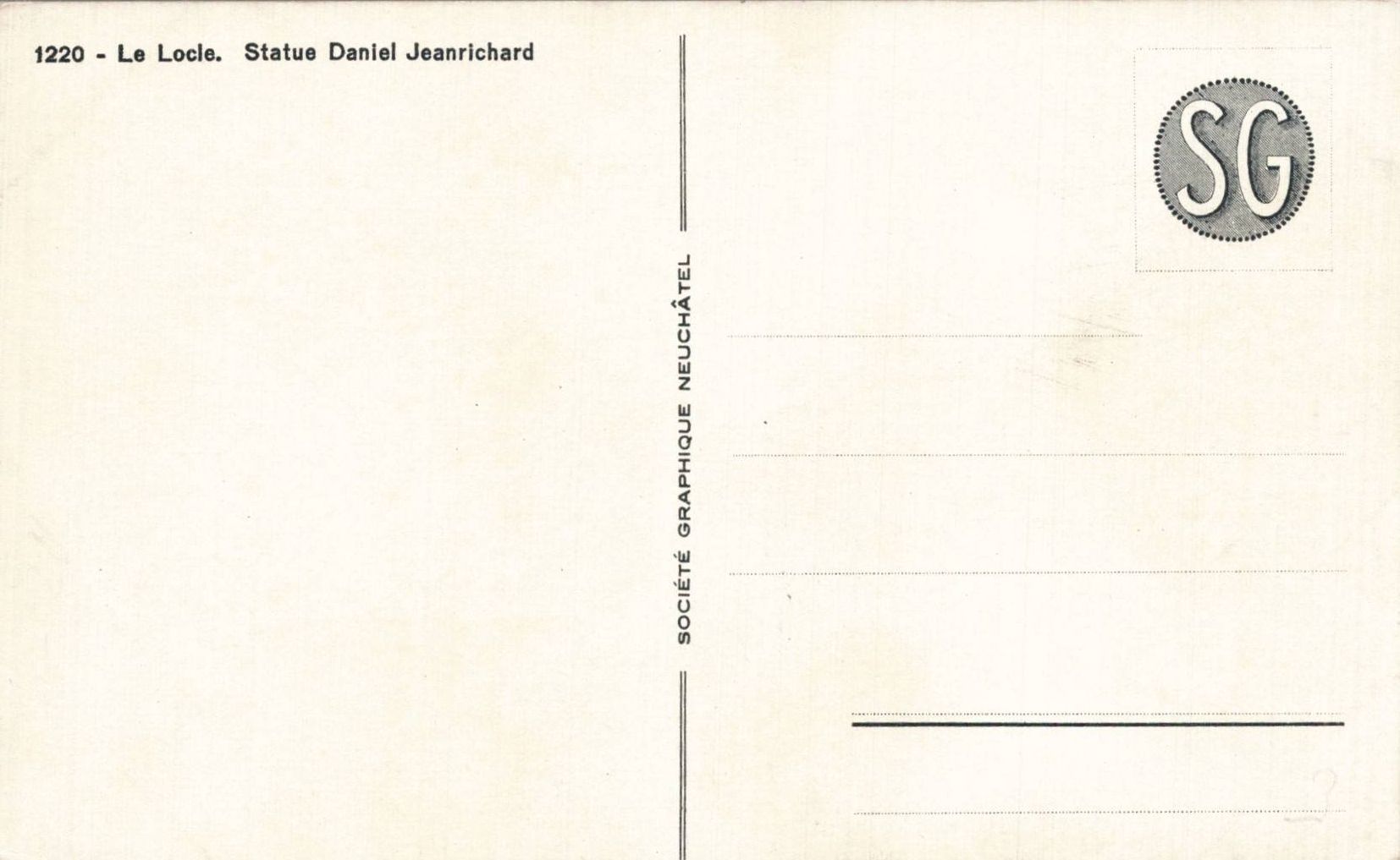 Cartes postales: Alte Ansichtskarte Le Locle mit Statue Daniel Jeanrichard – D'occasion à Luzern par Kartenansicht 1
