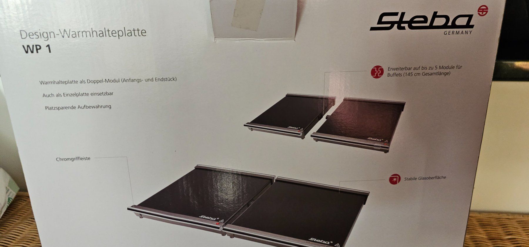 Steba Küchengeräte: Steba WP 1 Design-Warmhalteplatte neu mit Originalverpackung – Gebraucht aus Hinterkappelen von feloidea 2