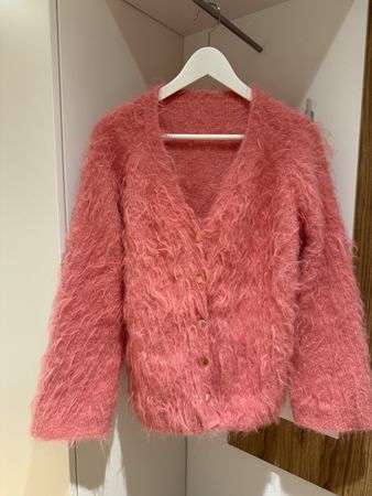 Strickjacke rosa Mohair Grösse L