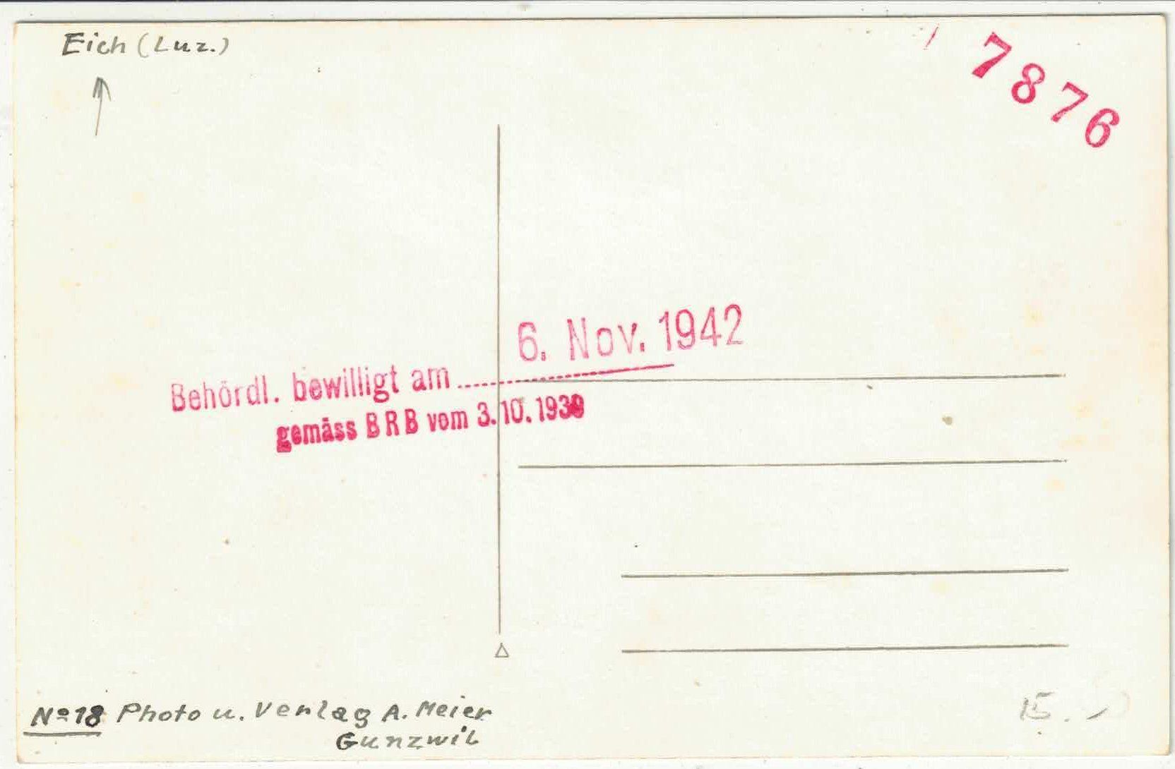 Cartoline postali: Eich LU - Dorfansicht – Usato da Ettingen venduto da Kartenplanet 1