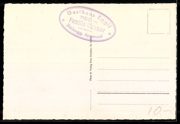 Cartoline postali: Steinegg /Appenzell, Berggasthaus Eggli, – Usato da Berlin venduto da bartko-reher 1