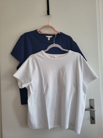 Set x2 H&M Tshirt Blau/weiss Gr. XL Baumwolle