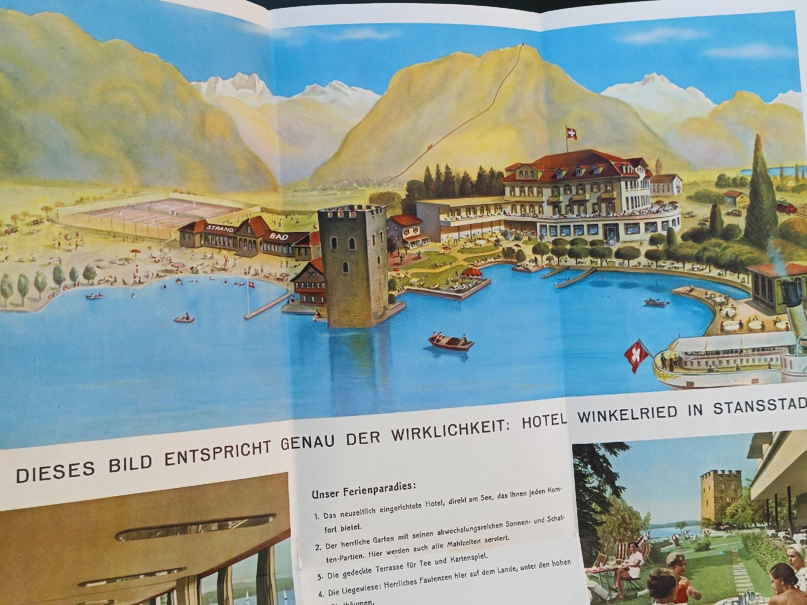 Documenti: Litho Prospekt / Hotel Winkelried Stansstad ca. 1930 – Usato da Brugg AG venduto da Ente015 4