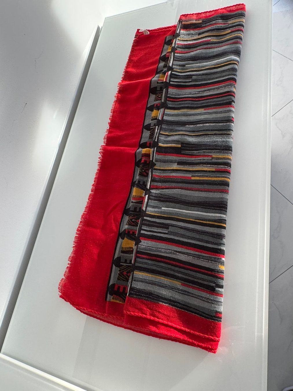 Foulard & Sciarpe: Farbenfroher Schal mit Muster, warm – Nuovo (secondo la descrizione) da Uhwiesen venduto da mic_kd6g 2