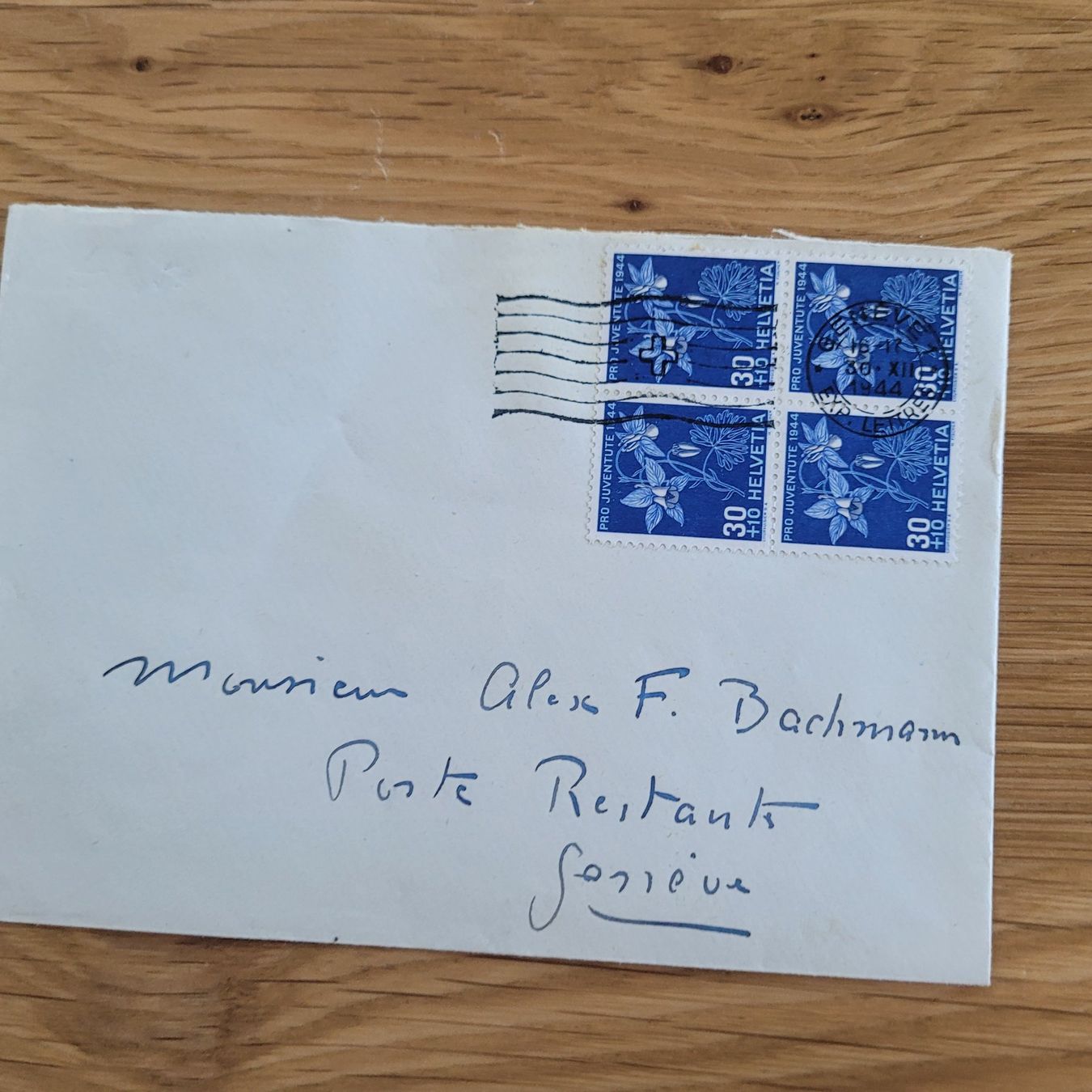 Alle Briefmarken: Brief Pro Juventute Genève 1944 – Gebraucht aus Biel/Bienne von Destockweb
