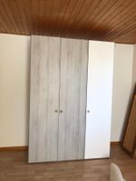 Kleiderschrank 3 Türen Grau/Weiss Breite 152 cm