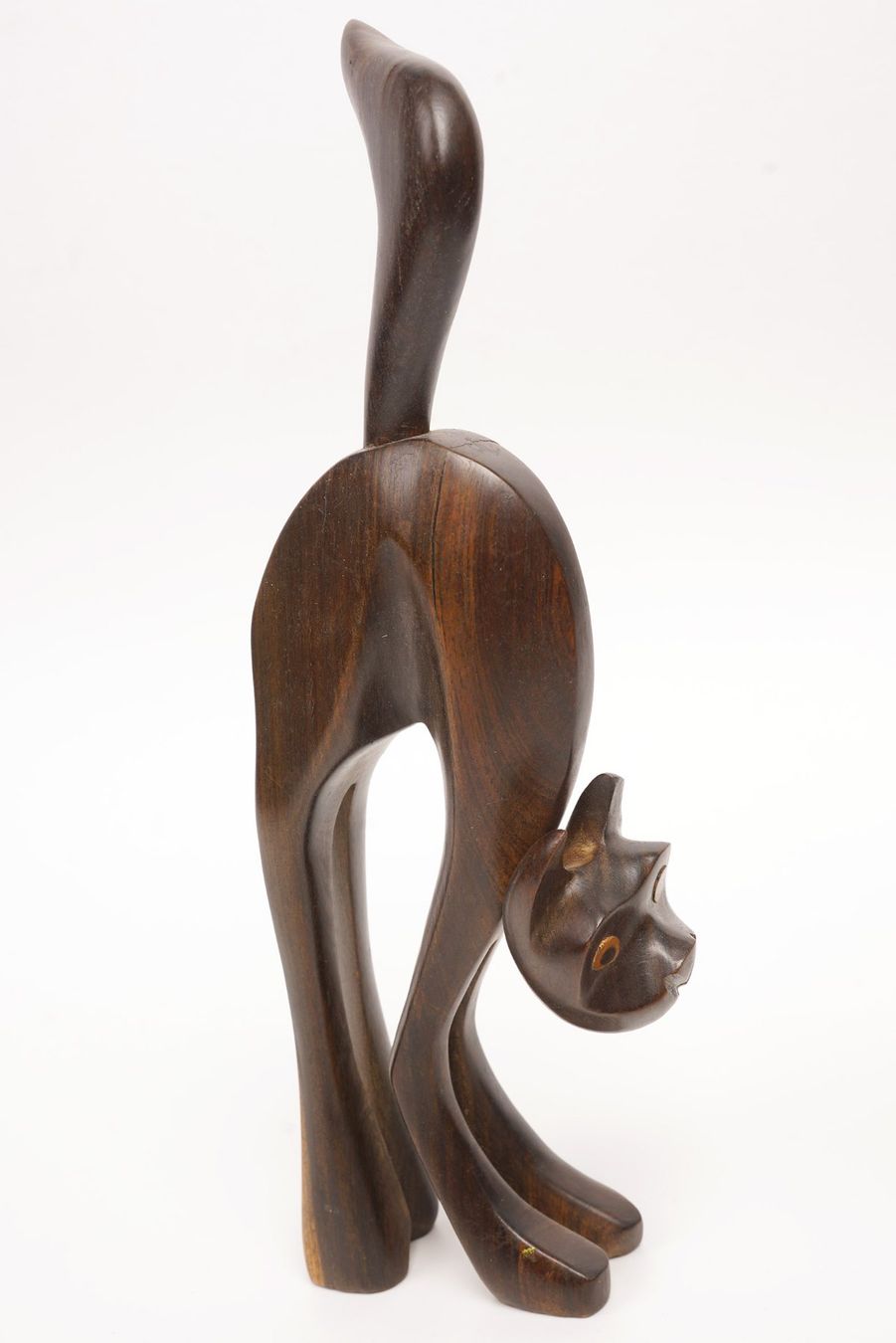 Statuette: Katzenfigur aus edlem Holz – Usato da Buochs venduto da chicco64 4