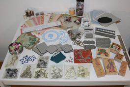grosses Scrap-Booking Set, viele schöne verschiedene Teile
