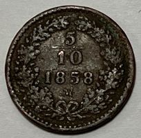 5⁄10 Kreuzer - K·K·OESTERREICHISCHE SCHEIDEMÜNZE - 1858 M