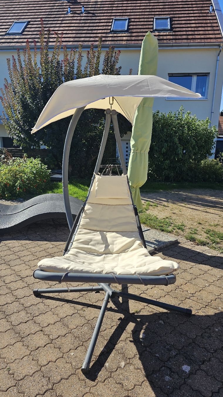 Sièges suspendus: Hängesessel mit Sonnendach grau hellbeige gebraucht – D'occasion à Hermetschwil-Staff par Dkuppi 1