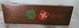 Antike Stiftebox/Griffelschachtel Holz