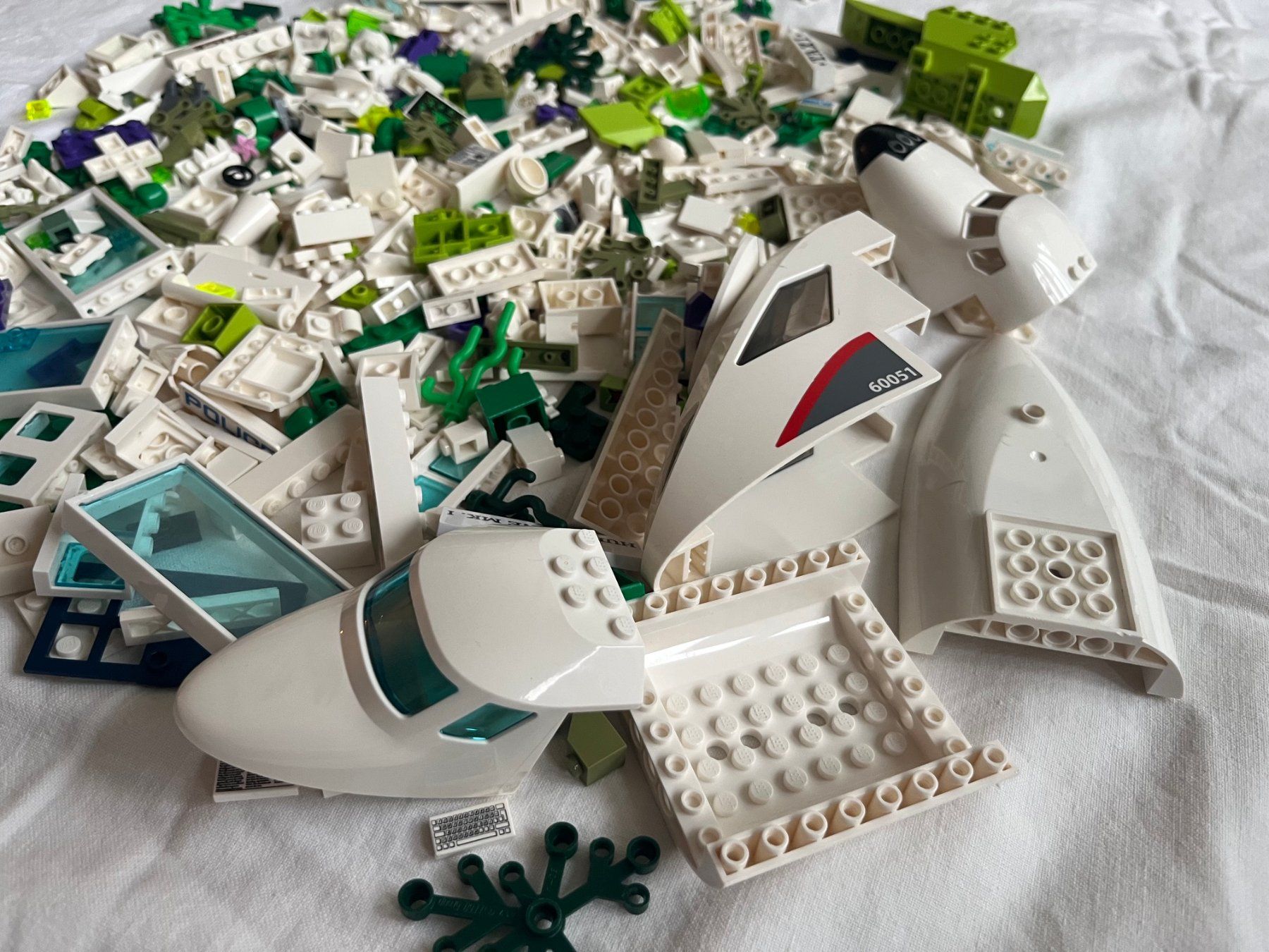 Lego Kit di costruzioni: Lego Einzelteile weiss-grün – Usato da Biel/Bienne venduto da and040 3