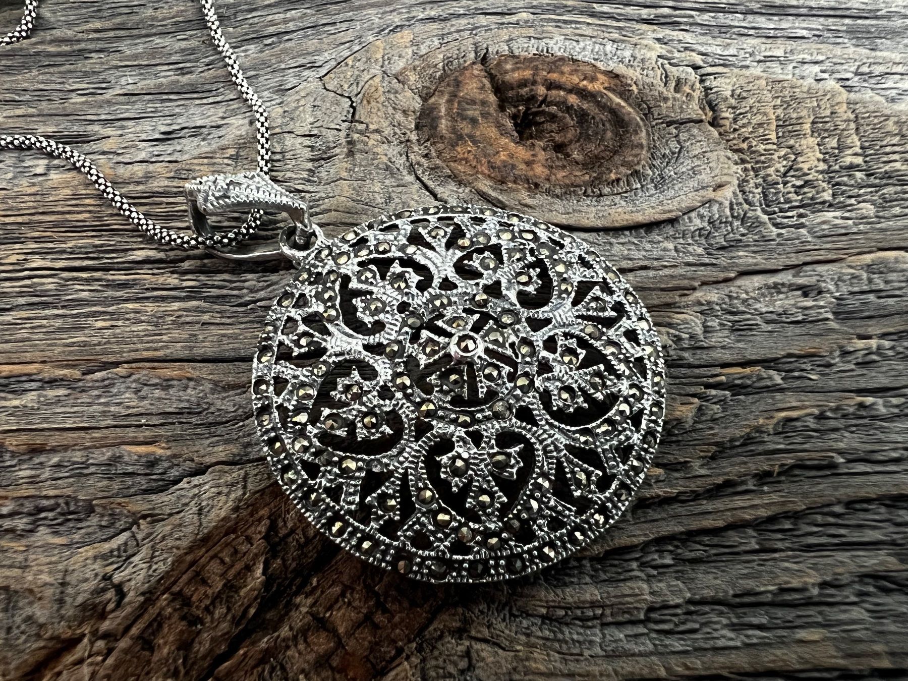 Anhänger: Anhänger rund Mandala Sterling Silber u Markasiten Boho Stil – Neu (gemäss Beschreibung) aus Bern von Jiffy 4