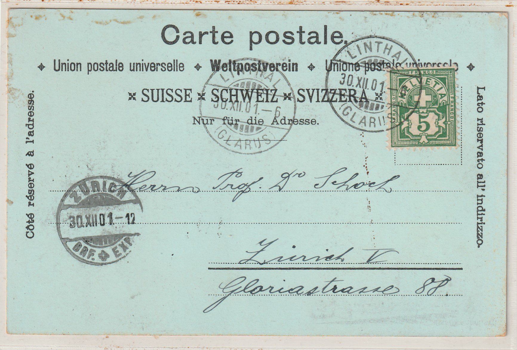 Cartoline postali: Lintthal Litho – Usato da Rorschacherberg venduto da fratovi2 1
