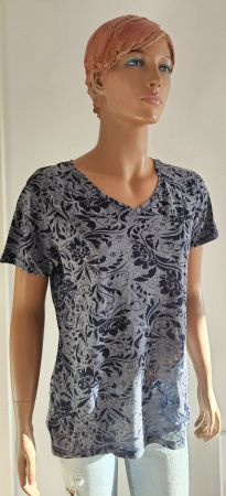 Dünnes Damen T-Shirt Blumenmuster, Grösse XXL von Luhta