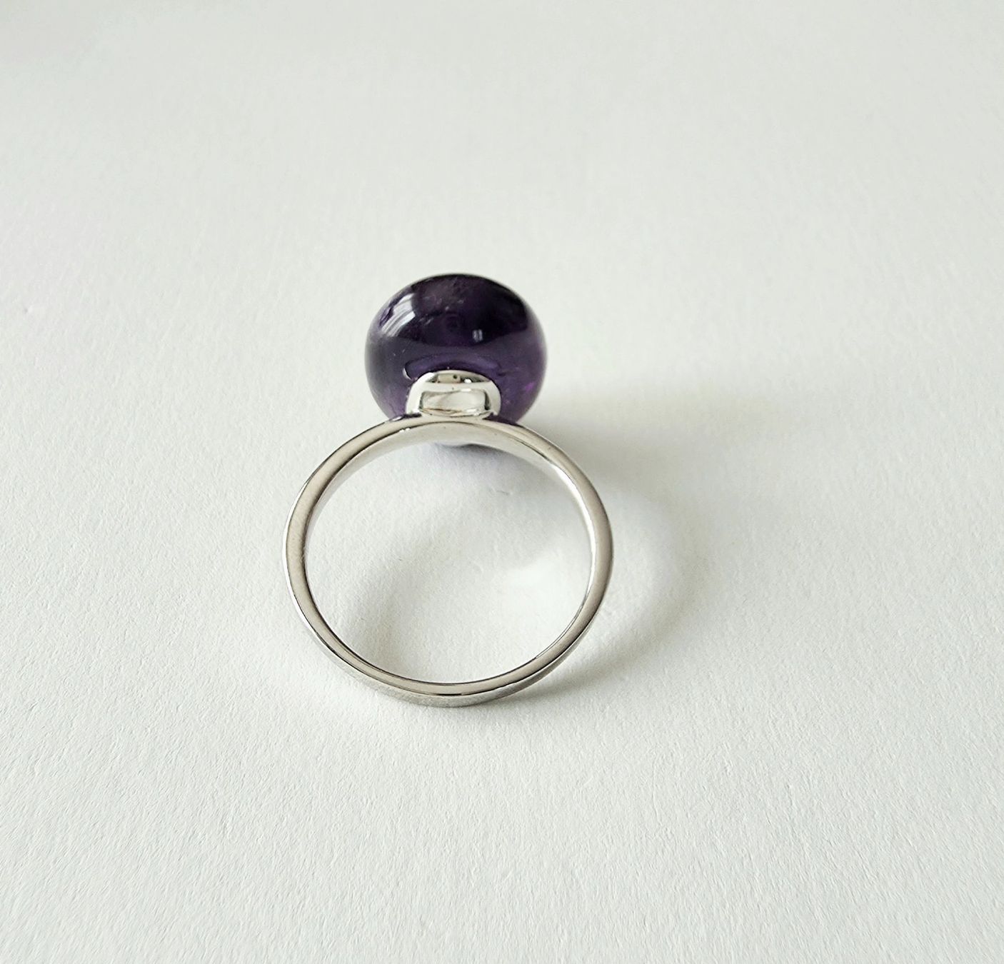 Anelli: Moderner Cabochon Natur-Amethyst Silberring 925 - Neu – Nuovo e nell'imballaggio originale da Uetikon am See venduto da Coralreef 7
