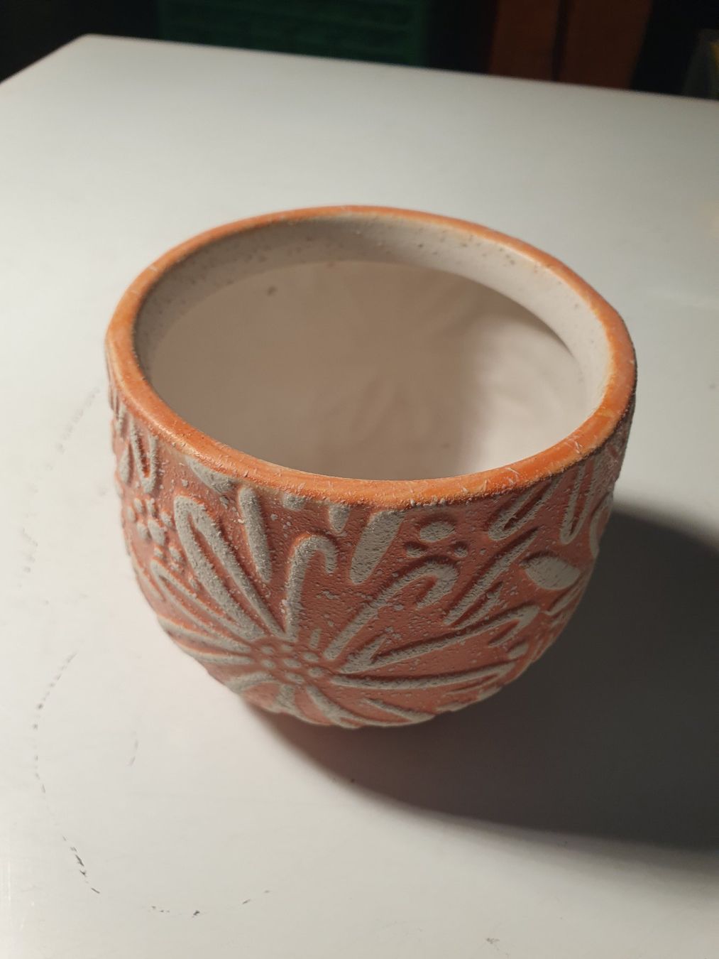 Vasi per fiori: Übertopf orange mit Blumenmuster – Usato da Zürich venduto da loosebone 2