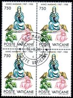 VATIKAN 1988 MARIANISCHE JAHR 4ERBLOCK GESTEMPELT - VA114