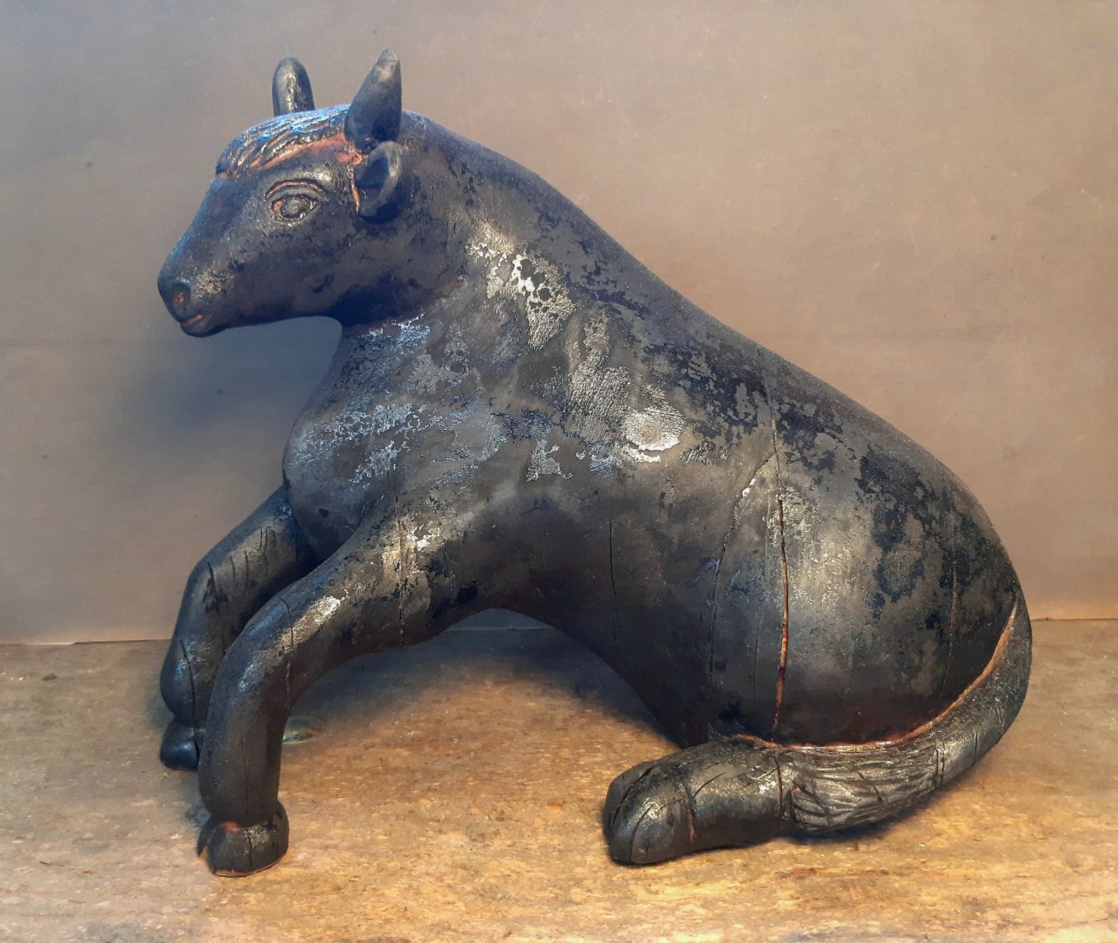 Sculture & Statue: Grosse Art Brut Holz Kuh – Usato da Arbon venduto da torso444