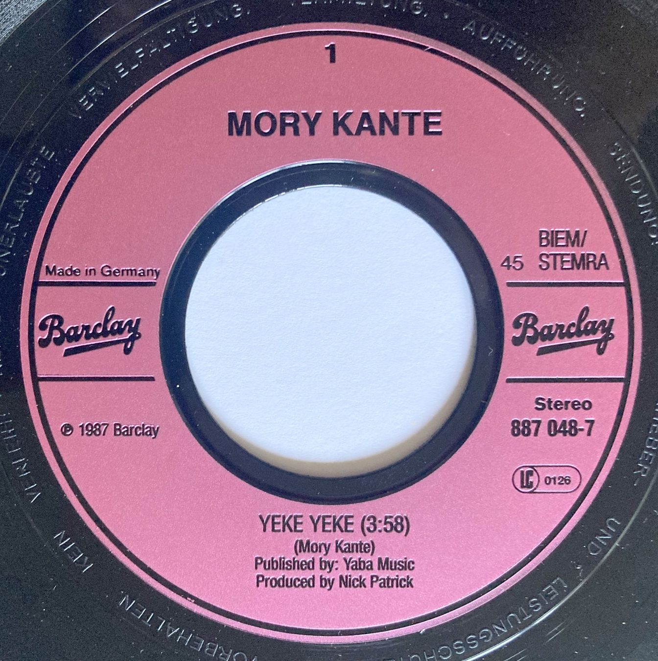 Schallplatten: MORY KANTE - YE KE YE KE – Gebraucht aus Bottens von hotter-than-hell 2