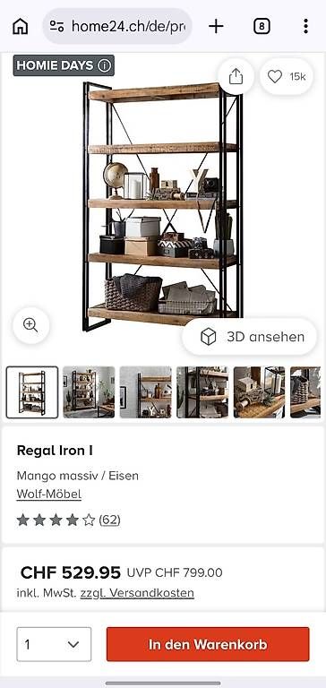 Scaffali: Regal aus echtem Mangoholz – Usato da Dottikon venduto da happyvibes 1
