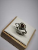 Herz-Ring Granat – Grösse verstellbar – Geschenkidee