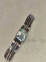 Jugendstil 925er Silber Brosche mit Aquamarin Edelstein 8gr.