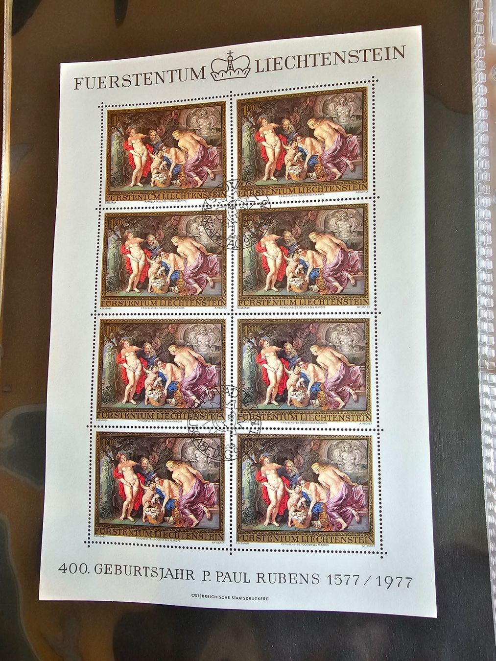Alle Briefmarken: LIECHTENSTEIN 1976 ET GEST. KL.BOGEN  P.PAUL RUBENS – Gebraucht aus Dintikon von bonita099 2