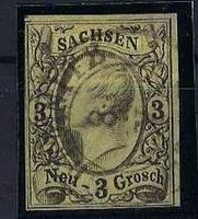 Altdeutschland 1855 Sachsen 3 Neu-Groschen gest.