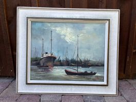 Boote im Hafen von Fritz Dähler    (ID L194)