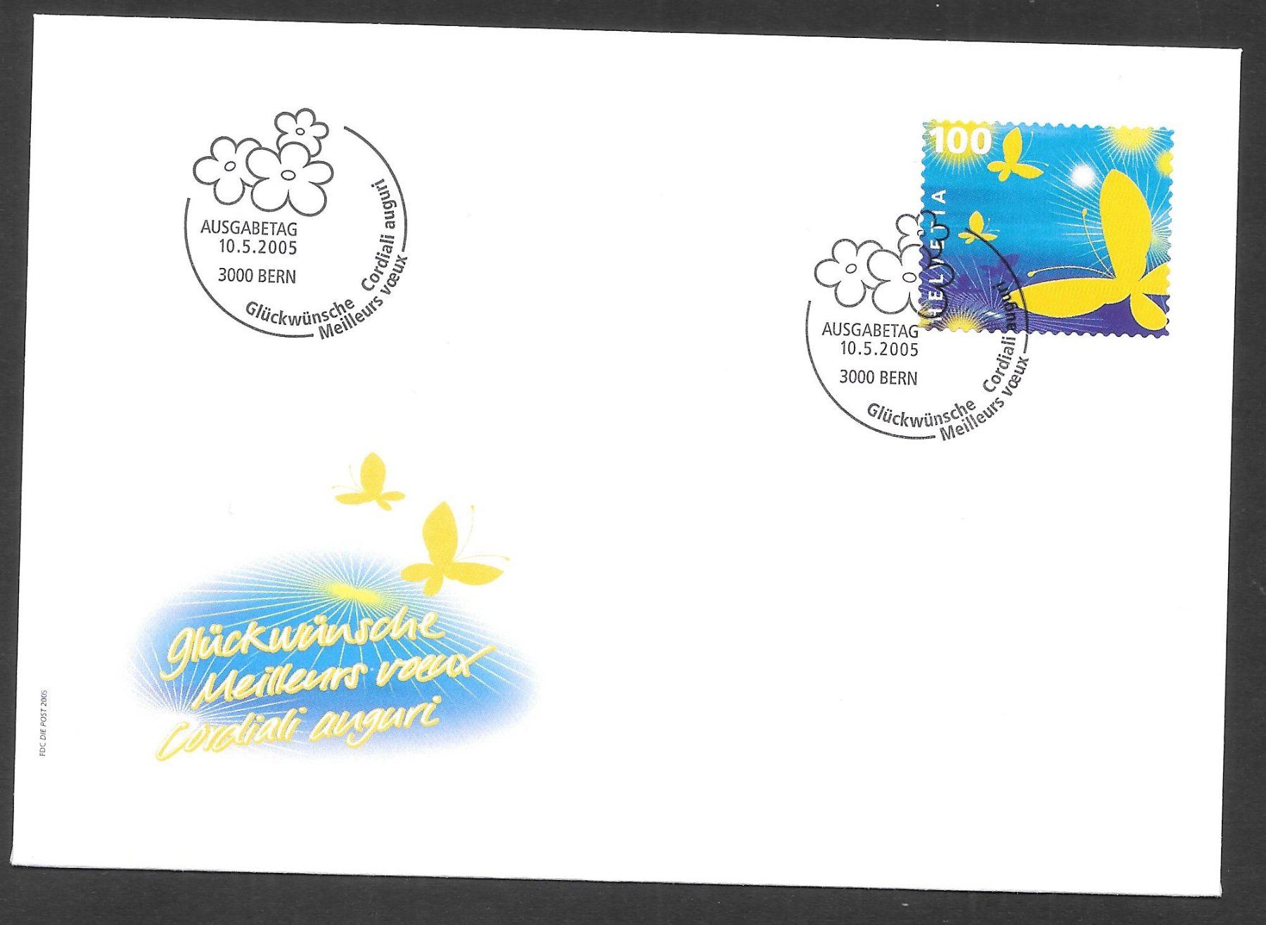 Tutti i francobolli: FDC Nr. 1167 Schmetterlinge ET Bern 10.5.2005 – Nuovo (secondo la descrizione) da Olten venduto da clotaldi