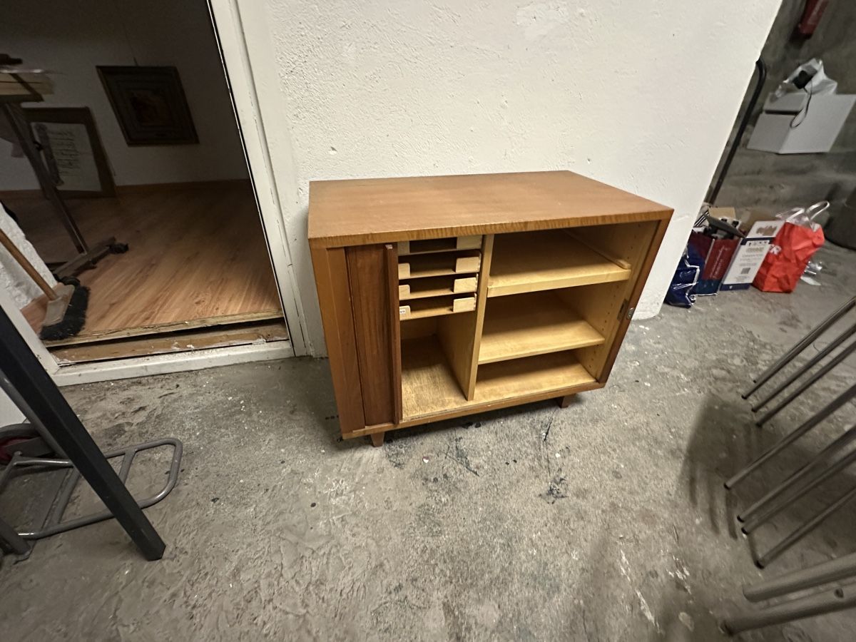 Kommoden: Mid-Century Rollfront-Sideboard / Archivschrank (Teak/Eiche) – Gebraucht aus Zürich von mywave 5